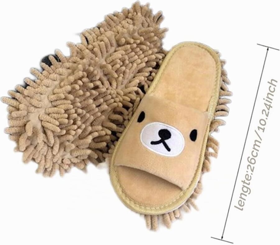 Microfiber Schoen Moppen voor Vloerreiniging Cartoon Slippers voor Huishoudelijk Gebruik Geschikt voor Badkamer Keuken en Kantoor Verwijdert Stof en Vuil
