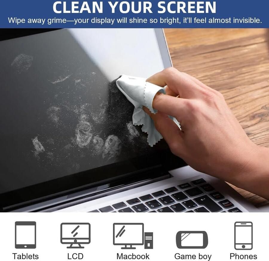 Microvezel reinigingsdoekjes voor brillen tablets en camera's 6 stuks 20x