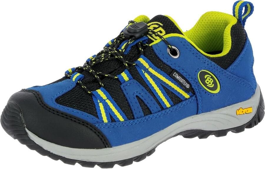 Mid-height Trekking & Hiking Shoes for Children Blue Black Lime