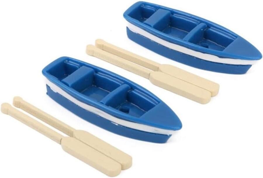 Mini Boot Beeldjes Hars Scheepjes Micro Landschap Decoratie Handgemaakt Kwaliteitsmateriaal 2 Stuks Kleurrijk