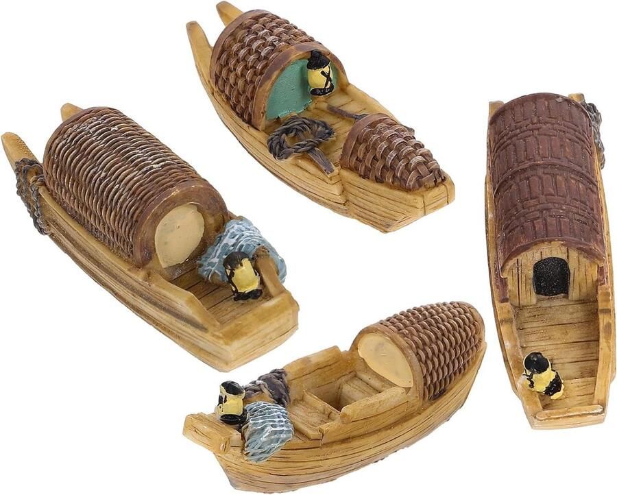 Mini Hars Boot Decoratie Beeldjes Tuin Decoratie Levensechte Vorm 4 Stuks Khaki