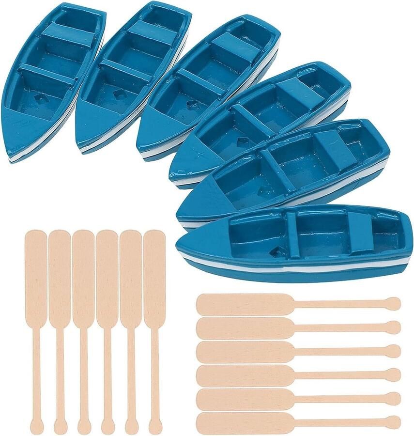 Mini Roeiboot Decoratie Houten Boten Maritieme Decoratie Fijne Afwerking Kleuren