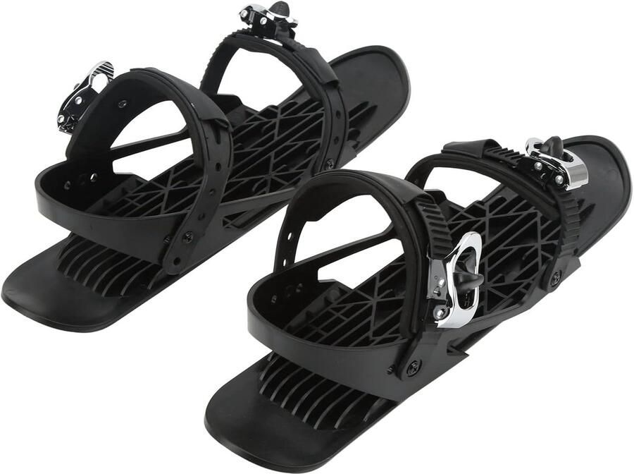 Mini-skischoenen zwarte verstelbare binding gemakkelijk te bedienen skate-snowboard voor bospaden