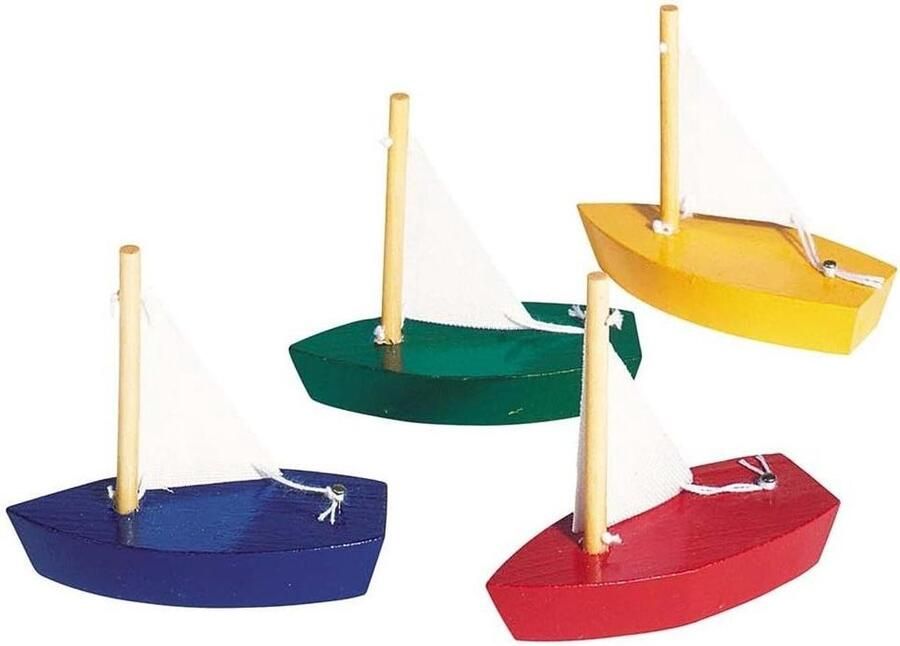 Mini Zeilboten Houten Bootjes Badplezier Kinderen Maritieme Decoratie Willekeurig