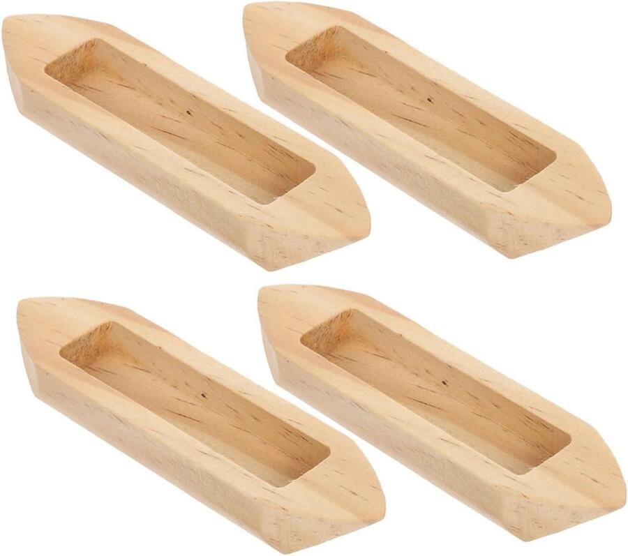 Miniatuur Houten Bootjes Houten Boten Decoratie Nautische Decoratie Handgesneden Houtnerf Bruin