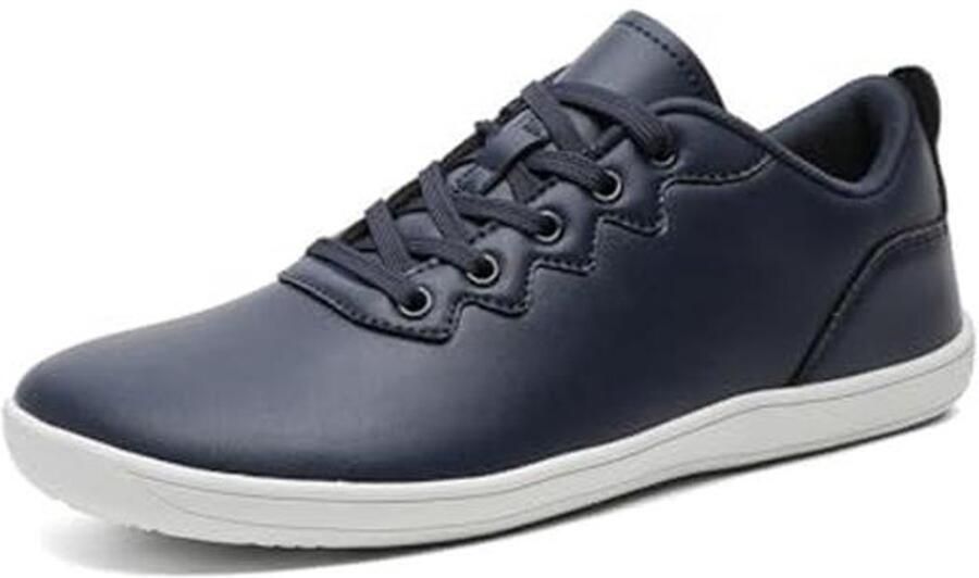 Minimalistische barefoot schoenen voor en casual leren sneakers met brede neus en zero drop-zool