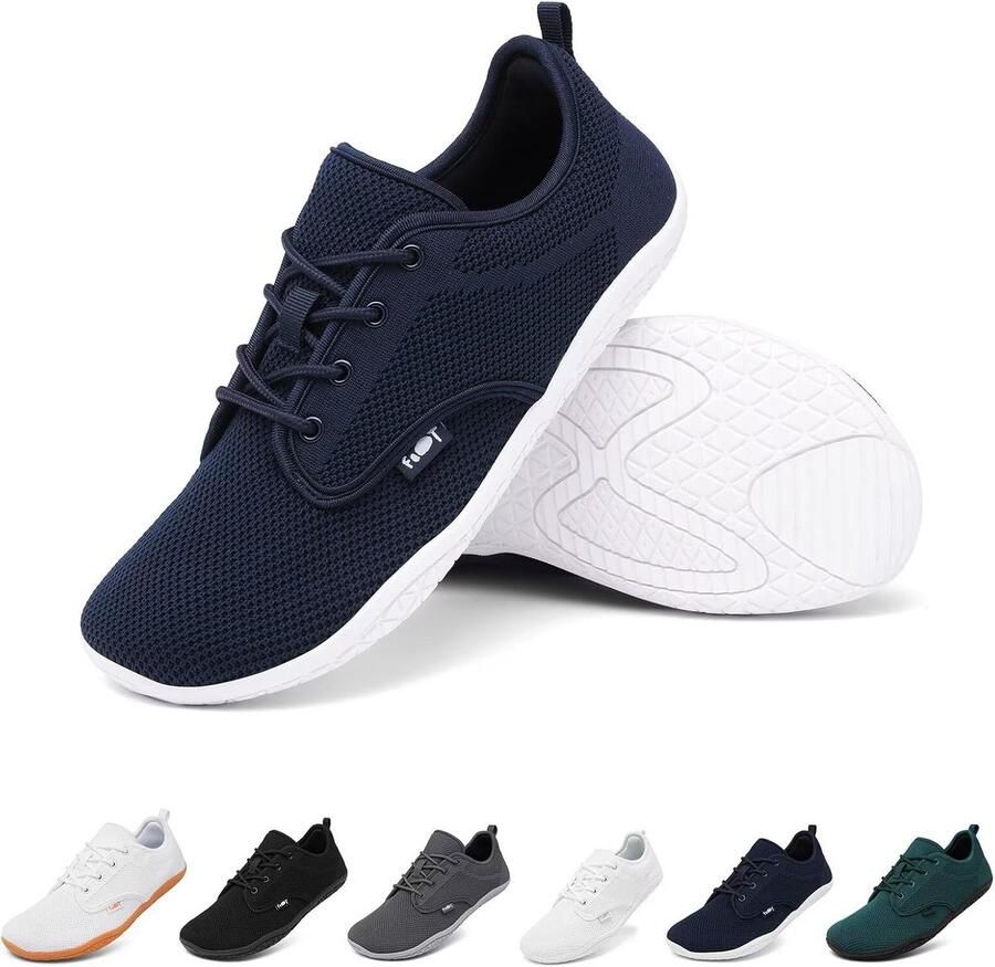 Minimalistische Barefoot Sneakers Brede Teendoos Lichtgewicht en Flexibel voor en