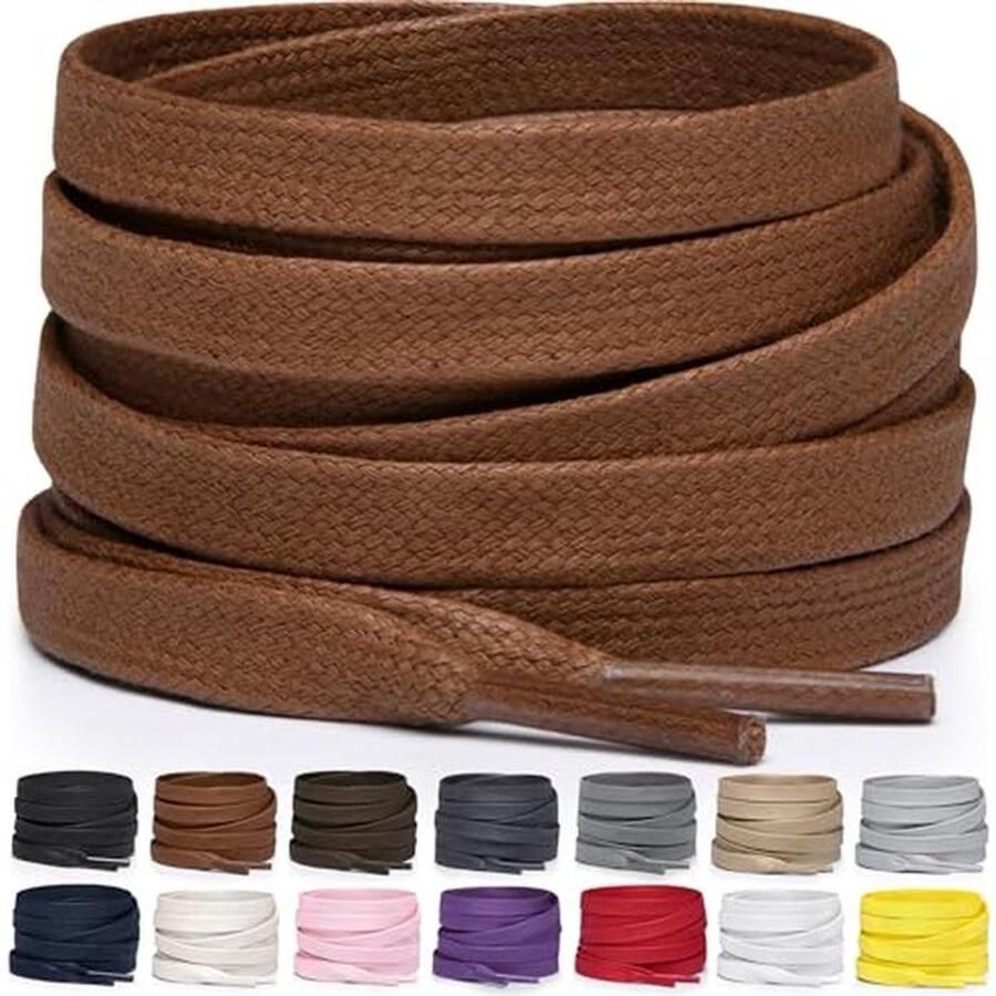 Waxed Cotton Flat Shoelaces voor Boots Sneakers en Schoenen Veelzijdige Lengtes en Kleuren