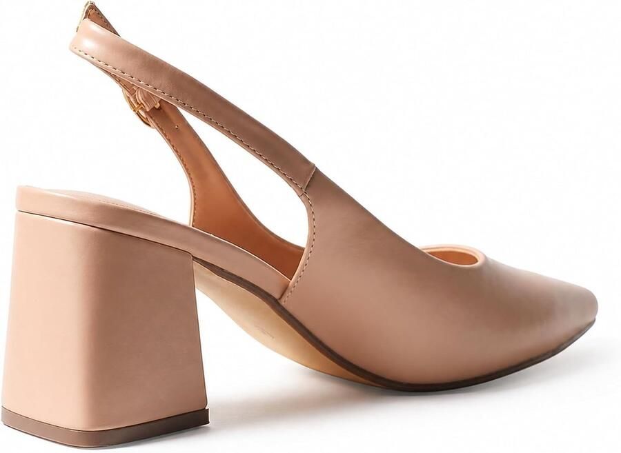 MISSCAI Damesschoenen slingback elegant met geometrische blokhak conische punt - Foto 2