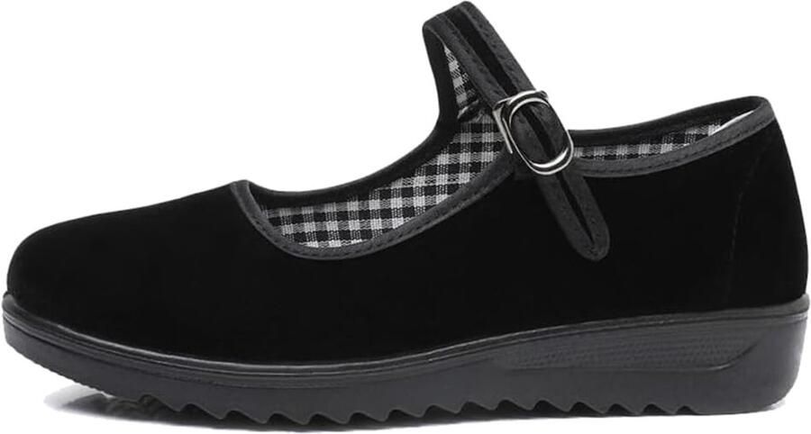 Missfiona Mary Jane Schoenen Dames Ballerina Platte Stoffen Chinese Slipper Werk Platte