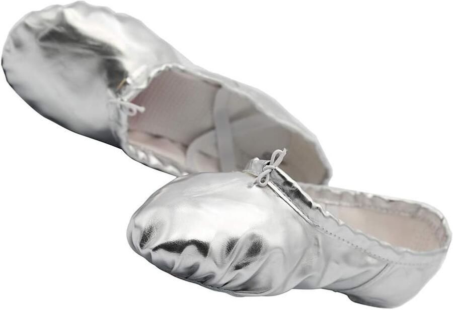 Missfiona PU Balletschoenen Vrouwen Zachte Dansschoenen met Splitzool Balletslippers voor Ballet Moderne Dans & Oefeningen(Maar 35-42) (42 Zilver) - Foto 1