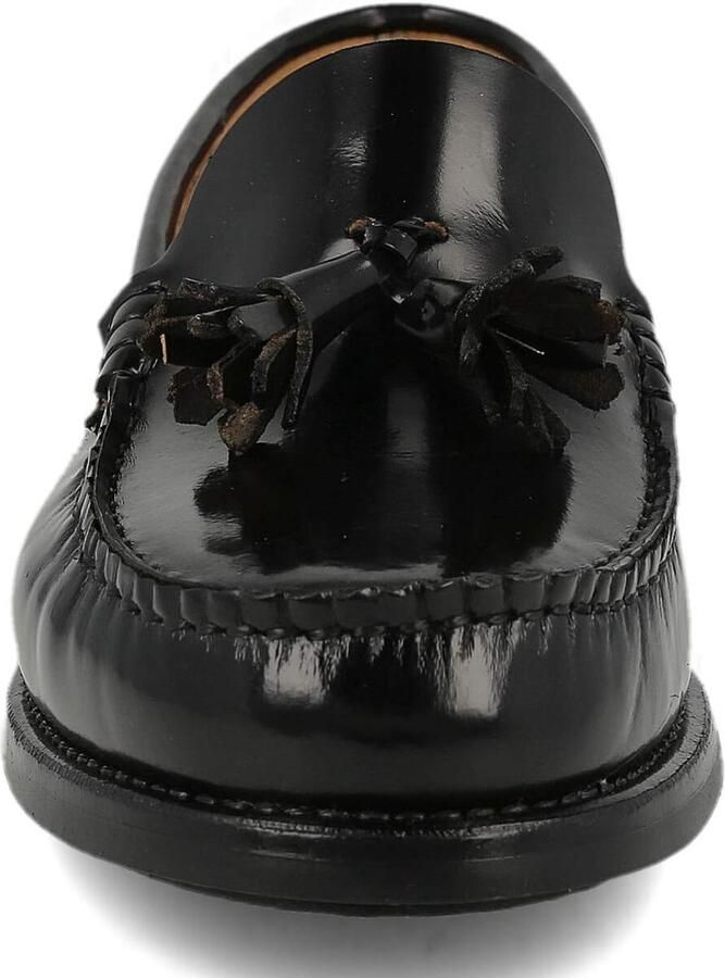 Mocassin Loafer van Leer. Gemaakt in Spanje. Masker en Kwastjes Schoen Voor Heren. Zeer Flexibele Rubberen Zool. Anti-Rimpel Huid. Anti slip. Bordeaux en Zwart