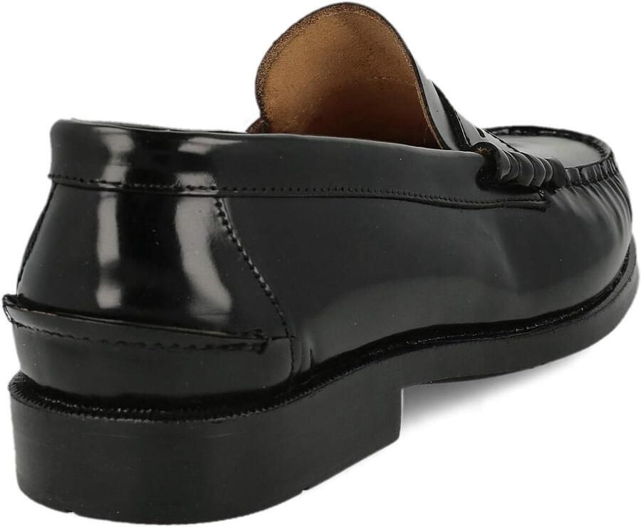 Mocassin Loafer van Leer. Gemaakt in Spanje. Masker en Kwastjes Schoen Voor Heren. Zeer Flexibele Rubberen Zool. Anti-Rimpel Huid. Anti slip. Bordeaux en Zwart