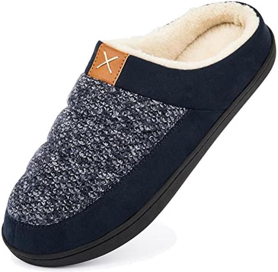 Mocassin Pantoffels voor Heren Warme Traagschuim Huisschoenen met Antislip Zool voor Binnen en Buiten