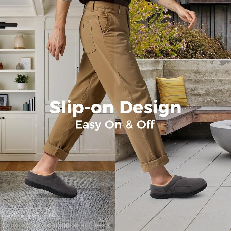 Mocassin pantoffels voor heren zachte warme antislip traagschuim binnenpantoffels met pluizige voering