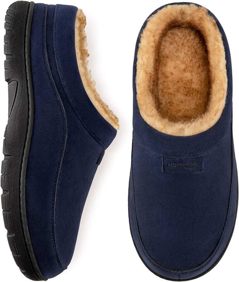 Mocassin pantoffels voor heren zachte warme antislip traagschuim binnenpantoffels met pluizige voering