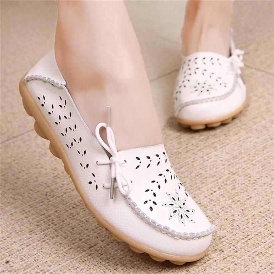 Mocassins Dames Comfortabel Lederen Instappers Platte Schoenen Slip-On Rijden Casual Schoenen Lichtgewicht Design Loafers
