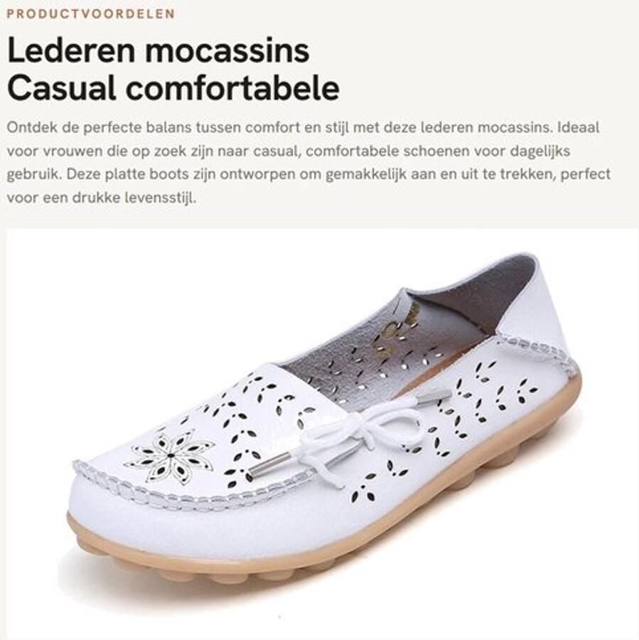 Mocassins Dames Lederen Instappers Comfortabele Loafers Platte Schoenen Slip-On Rijders Casual Ontwerp