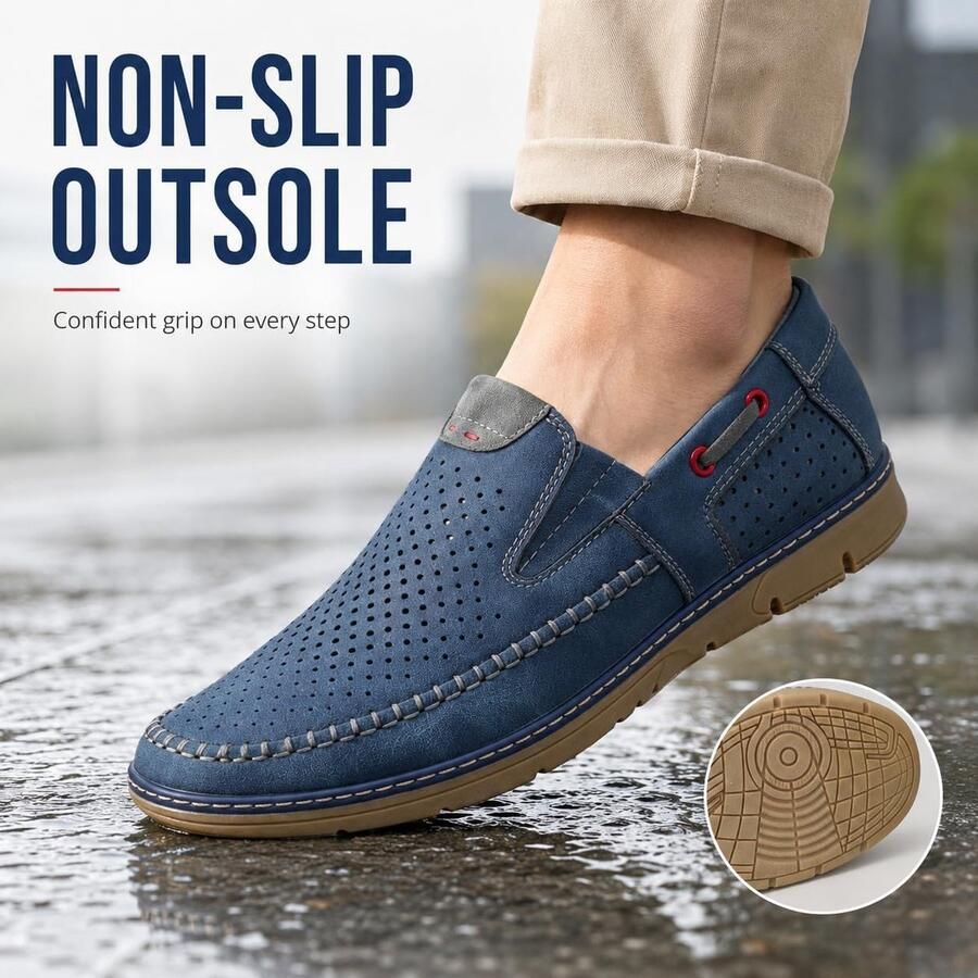 Mocassins heren geperforeerd design ademend en comfortabel ideaal voor dagelijks gebruik ShopVlot