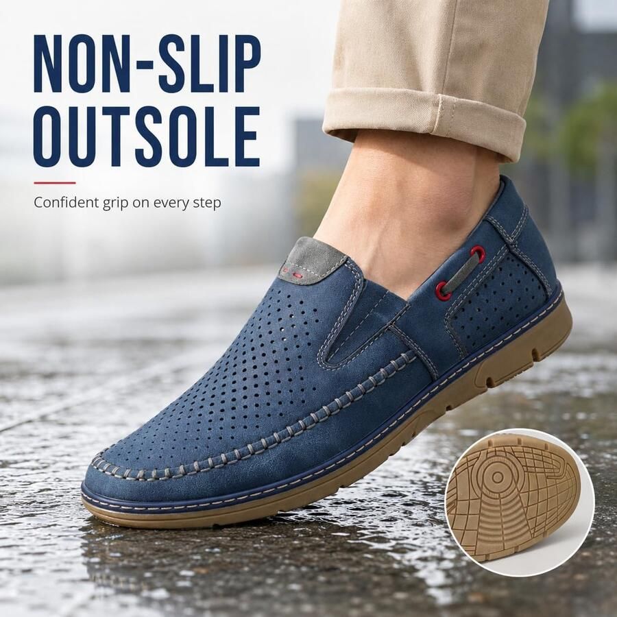 Mocassins heren geperforeerd design ademend en comfortabel ideaal voor dagelijks gebruik ShopVlot