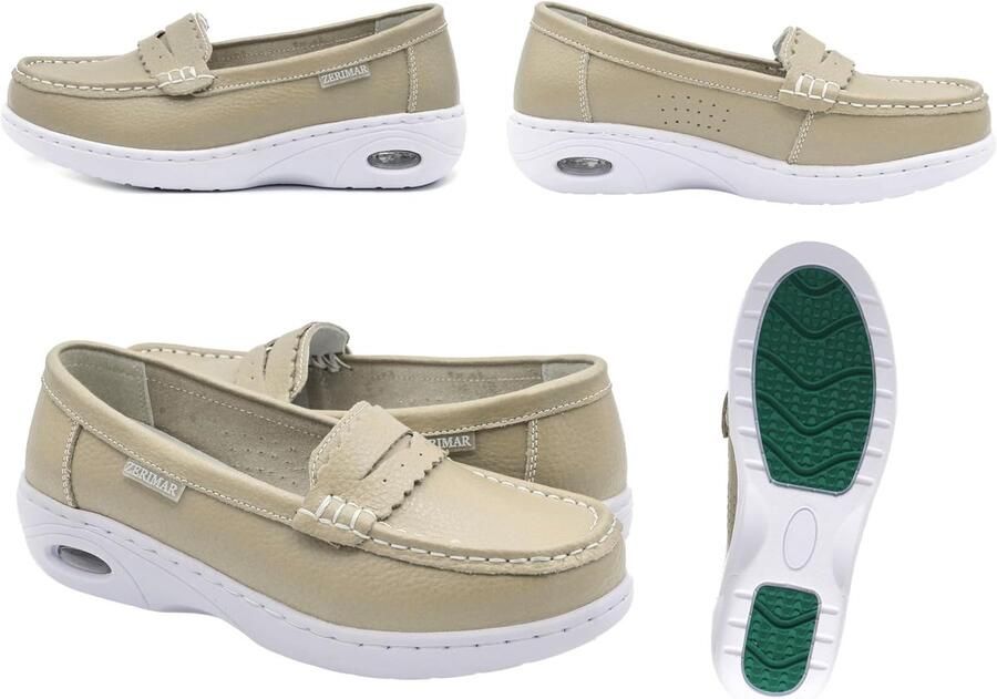 Mocassins voor dames 39 EU Leer met oogmasker Comfortabele schoenen met luchtkussen Ideaal voor dagelijks gebruik ShopVlot
