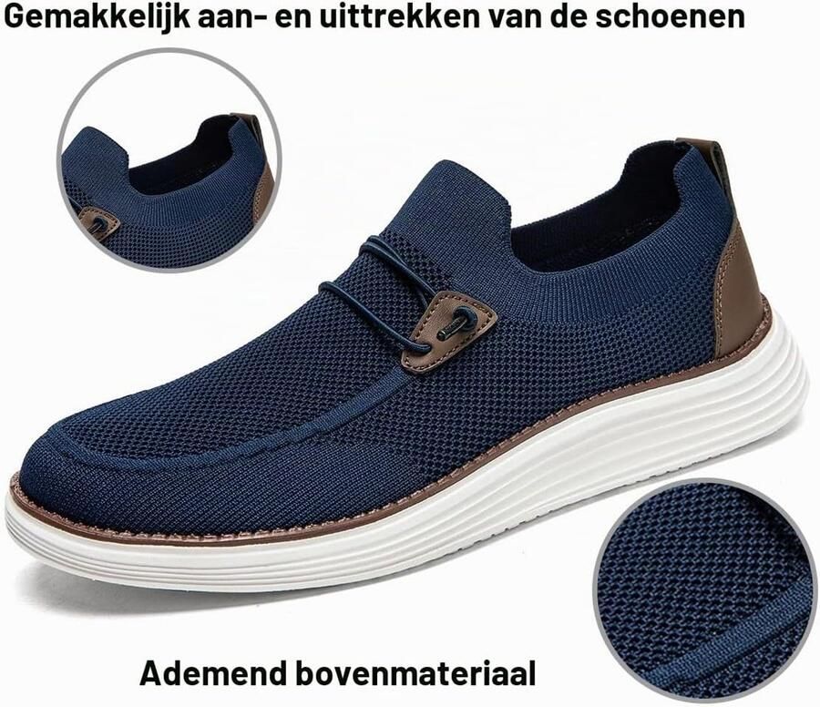 Mocassins voor heren platte slippers instappers bootschoenen wandelschoenen kostuumschoenen comfortabel ademend lichtgewicht fitness gymschoenen