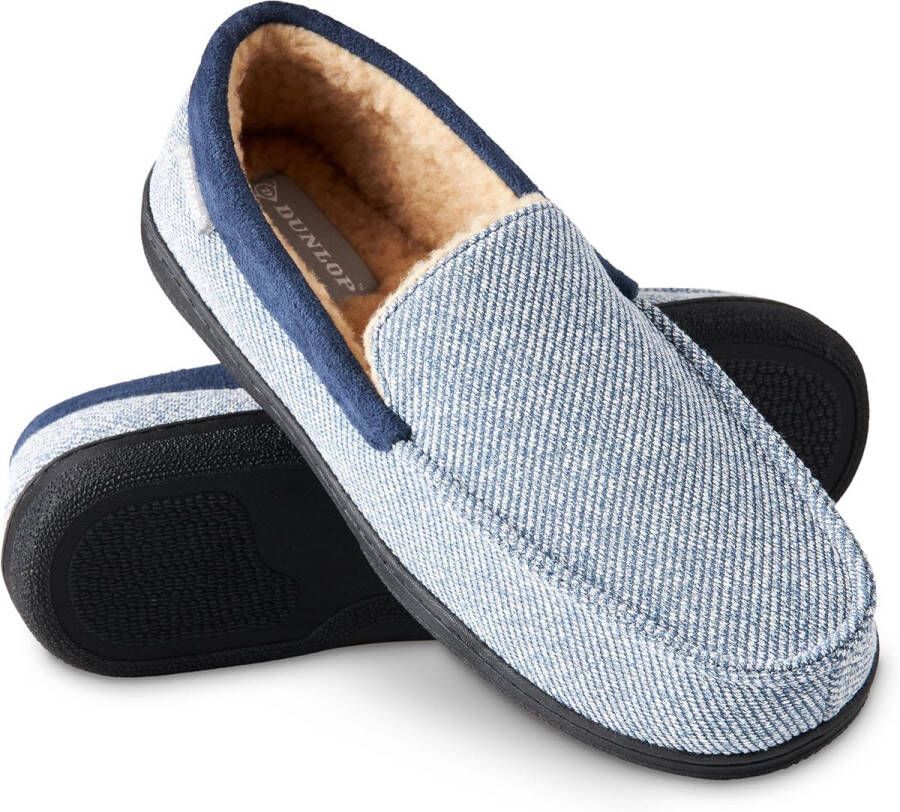 Moccasin Loafers voor Mannen Comfortabele Faux Schapenvacht Slippers met Rubberen Zool Klassieke Memory Foam Pluche Huisslippers