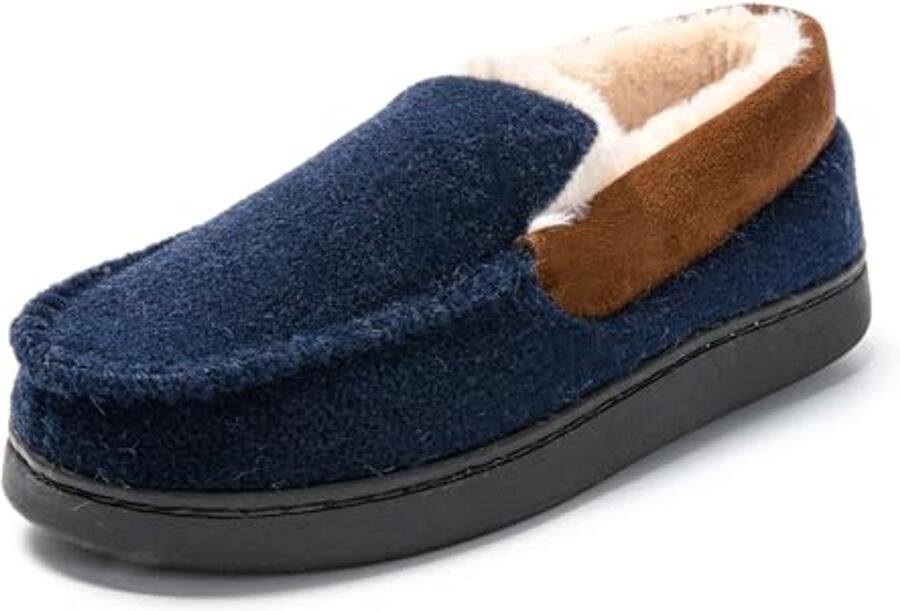 Moccasin Slippers voor Heren Warm Vilt Pantoffels Comfortabele Winter Sloffen