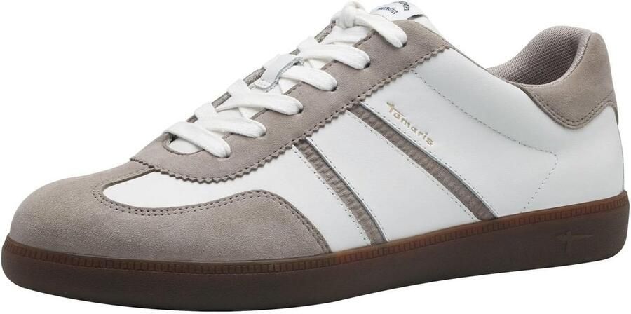 Moderne Dames Sneaker van Leer en Kunststof met Comfortabele Dempende Zool