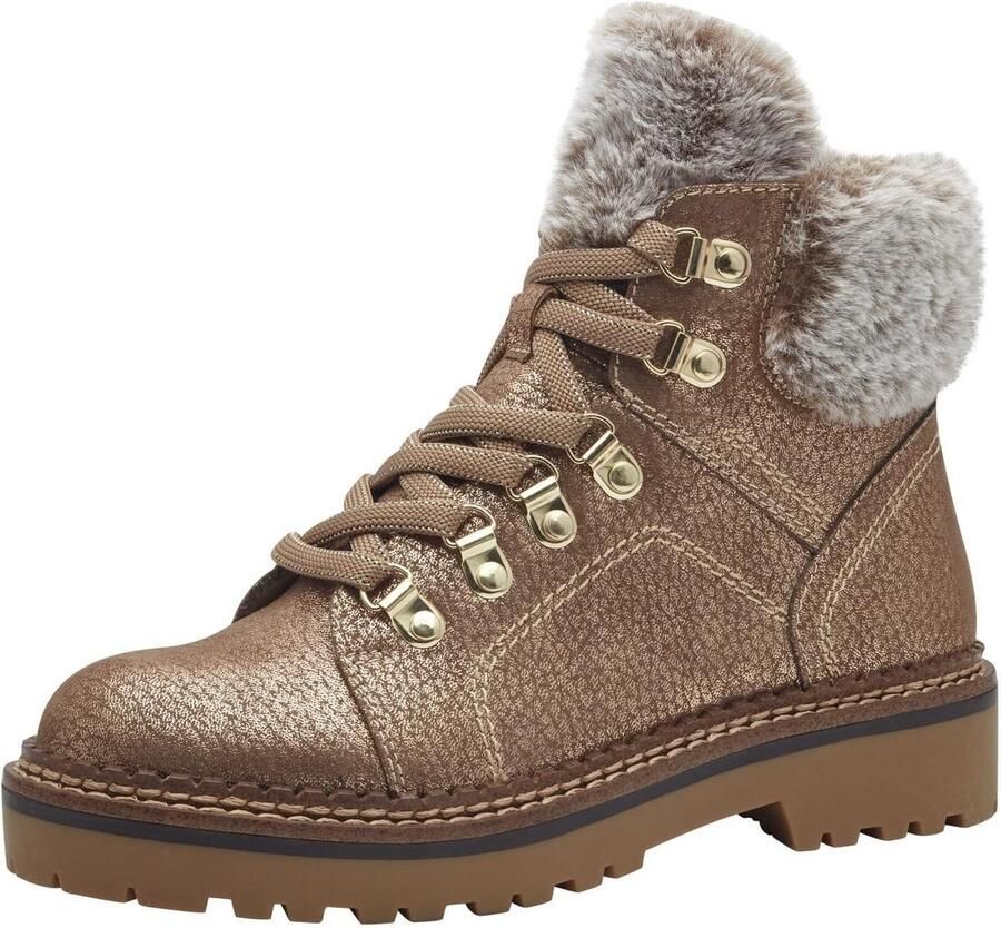 Modieuze Dames Enkellaarzen met Rits en Veter Warm Gevoerd