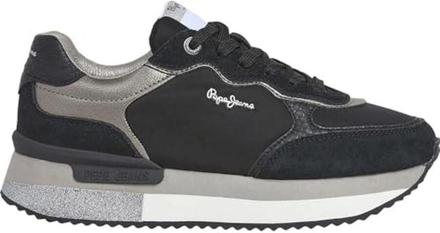 Modieuze Dames Sneaker met Plateauzool en Glitter