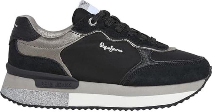 Modieuze Dames Sneaker met Plateauzool en Glitter