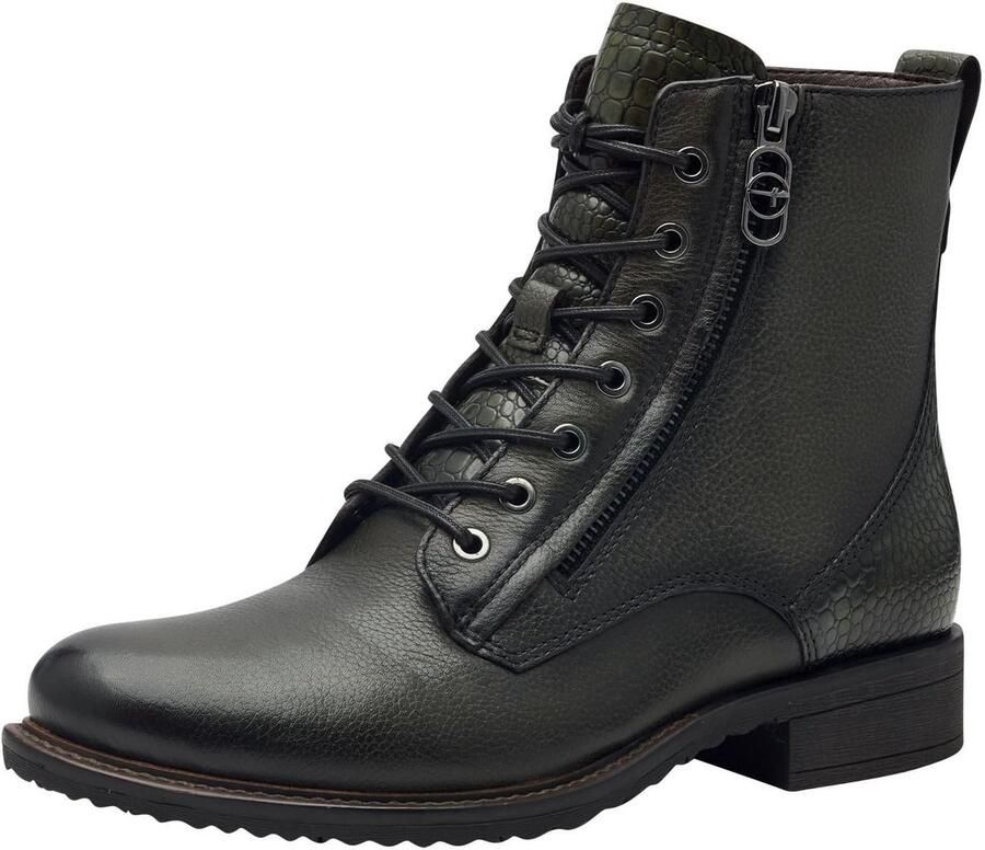 Modieuze Dames Laarzen met Rits en Vetersluiting Hoogwaardige Materiaalmix