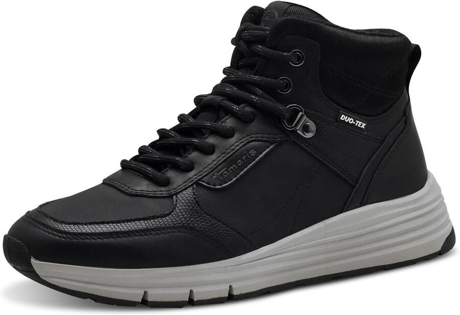 Modieuze Damesschoenen met Leren en Kunststof Combinatie en Vetersluiting