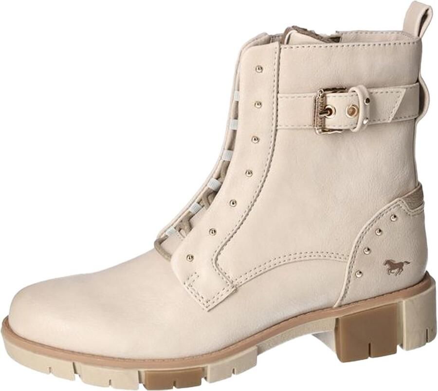 Modieuze enkellaarzen voor dames met decoratieve riem en klinknagels