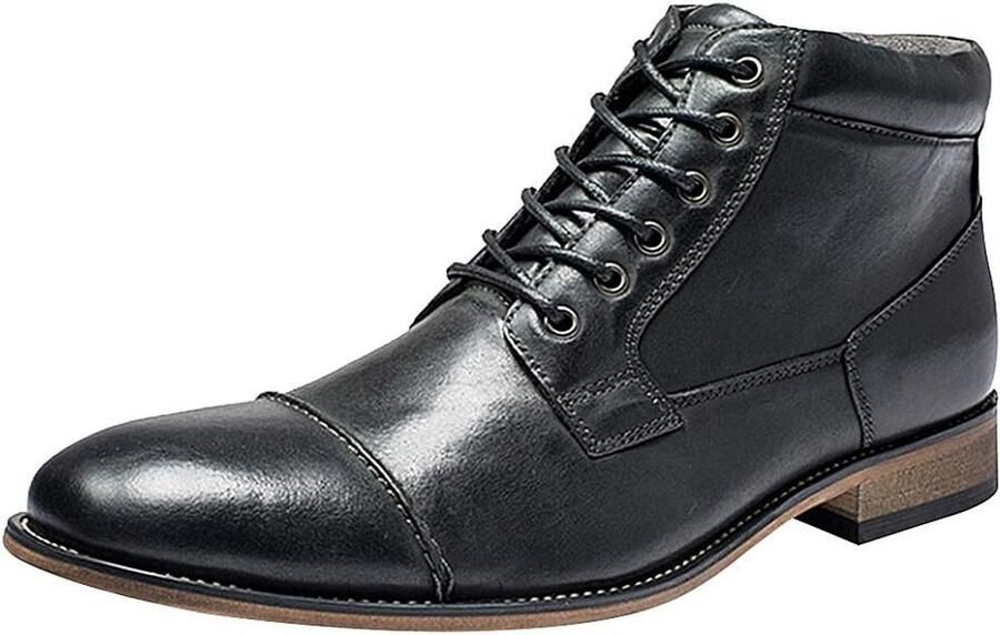 Modieuze Heren Enkelhoge Laarzen met Ronde Neus en Rits