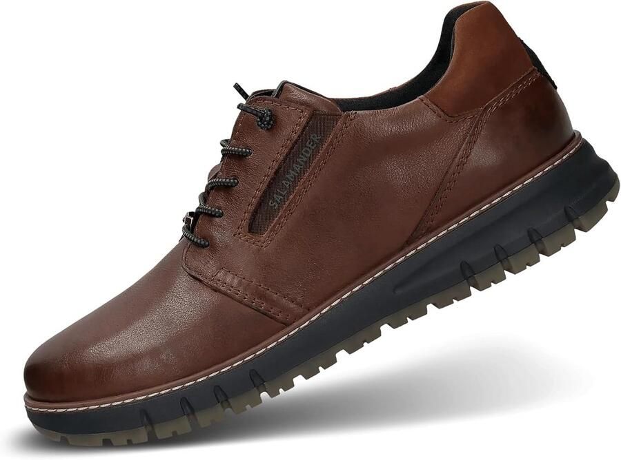 Modieuze Heren Veterschoenen van Leer in Bruin