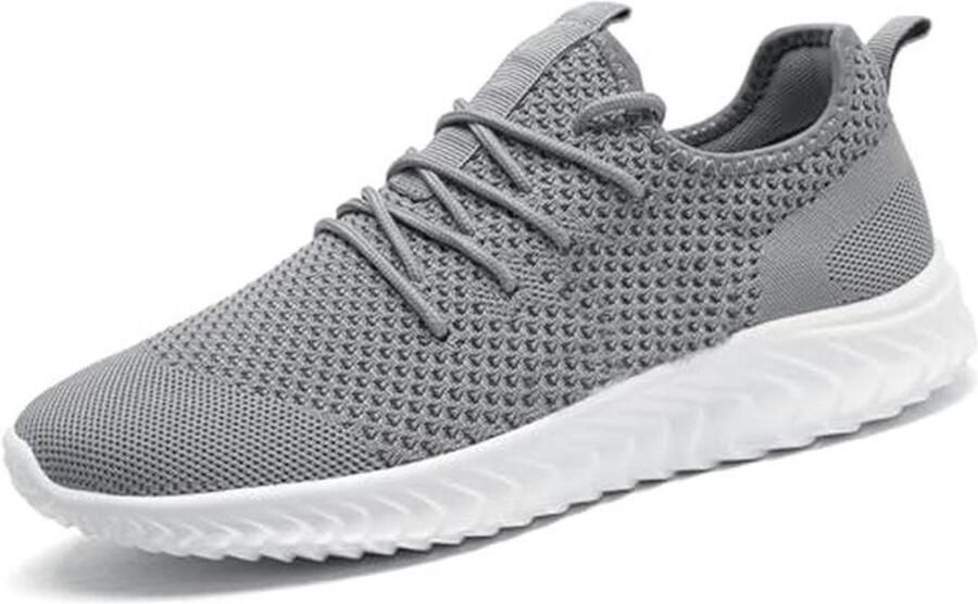 Modieuze Sportschoenen voor Heren Sneakers Hardloopschoenen Gym- en Wandelschoenen B Grijs