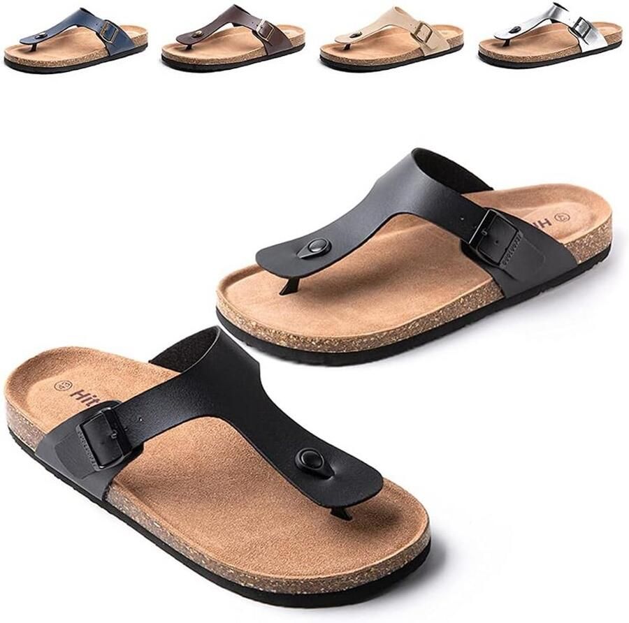 Comfortabele Uniseks Teensandalen Zomer Slippers voor Strand en Zwembad Verkrijgbaar in Zwart Blauw en Bruin
