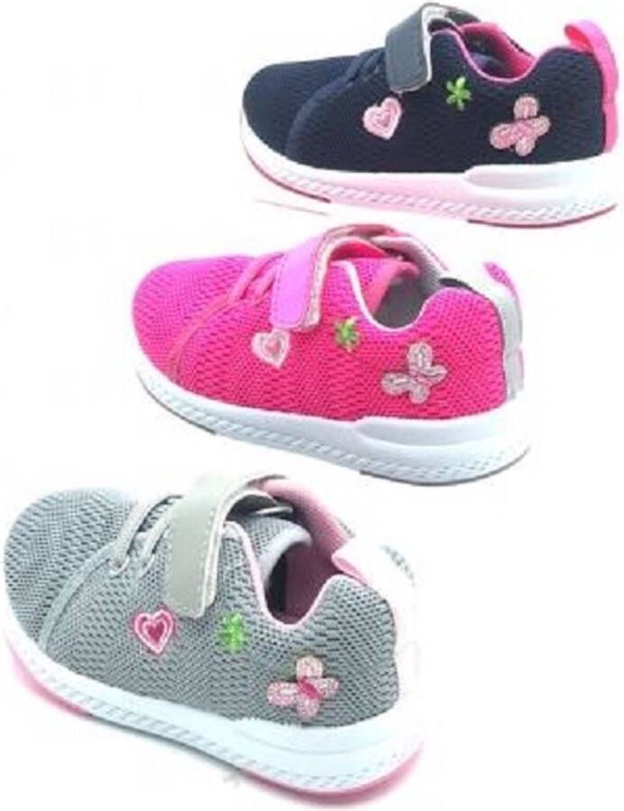 Mooie kindersneakertjes met bloemen GRIJS