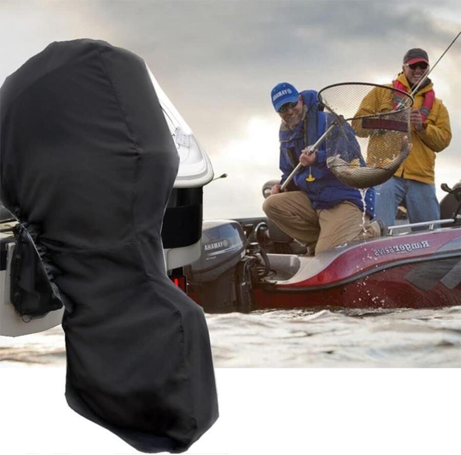 Motor Cover Waterdichte Boot Motor Cover Dust Rian UV Motor Protector Covers voor UP-5HP 8-10HP 15-20HP 25-30HP 40-50HP 60-90PK 100-150HP (81x85x70 inch voor 100-150HP Zwart)