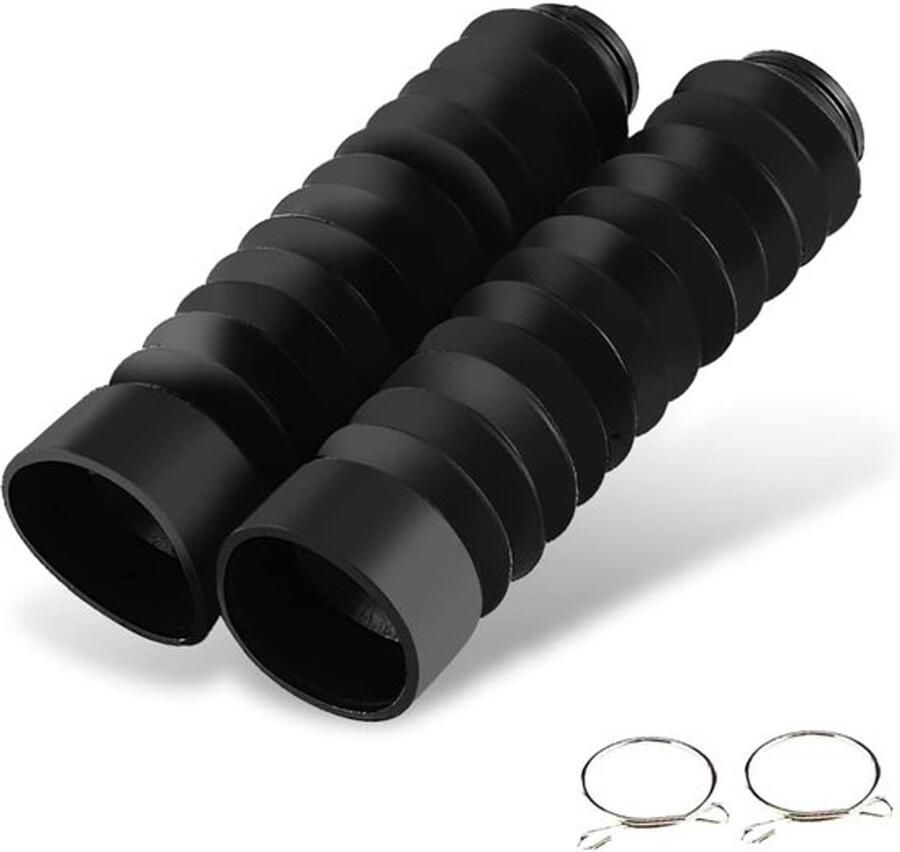Motorfiets voorvork stofbescherming universele gatafdekking van rubber laarzen schokbestendig 205 x 42 mm 2 stuks default Zwart Andere
