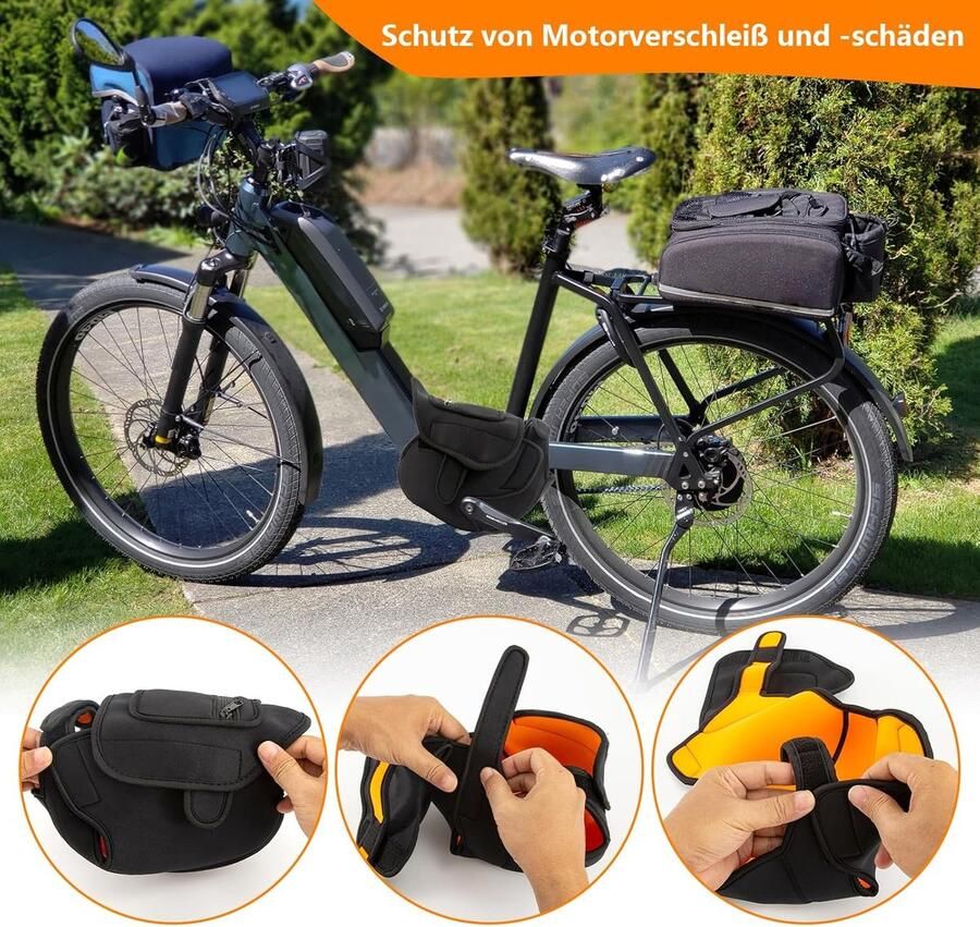 Motorhoes voor Bosch Shimano Brose Yamaha elektrische fiets beschermhoes tegen regen spatwater en vuil