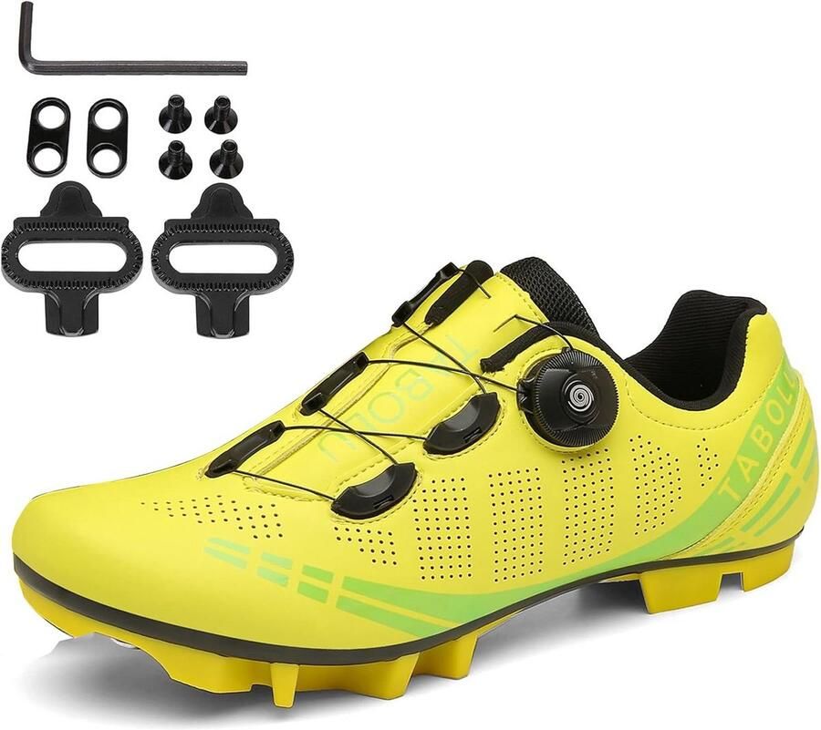 Mountainbike Fietsschoenen voor en Compatibel met 2-Bouten SPD Schoenplaten Anti-slip voor Binnen en Buiten