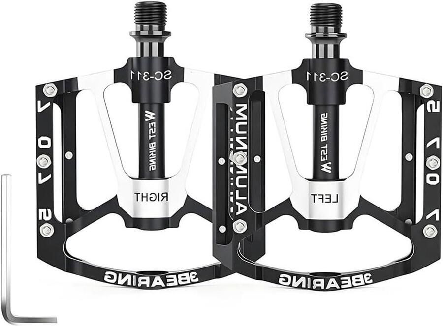 Mountainbike Pedalen Fiets Platform Pedalen Offroad Fietsen Antislip 6 Pinnen Grip 100x120mm Breed Zwart