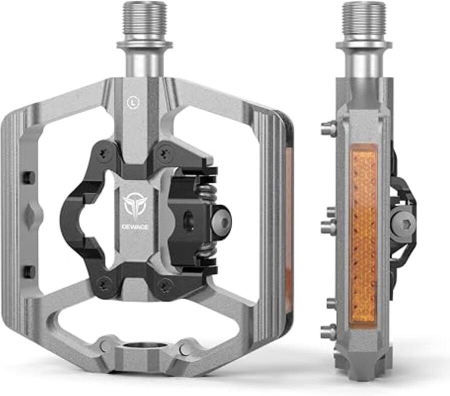 Mountainbike-pedalen met reflector 9 16 inch platform compatibel met SPD en 3 afgedichte lagers