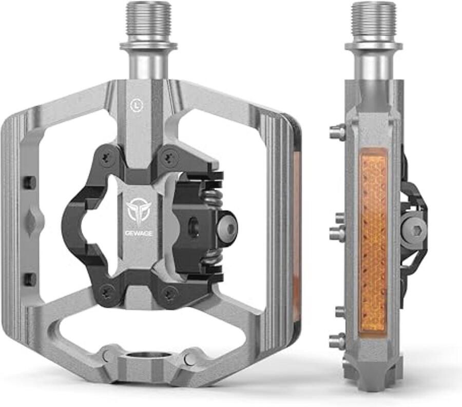 Mountainbike-pedalen met reflector 9 16 inch platform compatibel met SPD en 3 afgedichte lagers