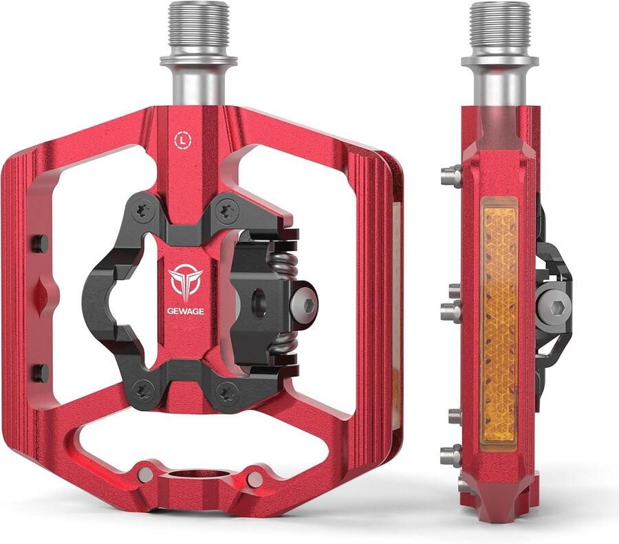 Mountainbike-pedalen met reflector 9 16 inch platform en klikpedalen compatibel met SPD