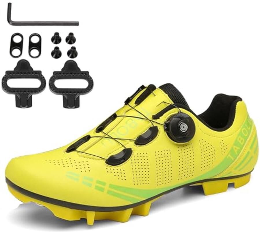 Mountainbike Schoenen voor en Compatibel met 2-Bouten SPD Antislip Fietsschoenen voor Binnen en Buiten