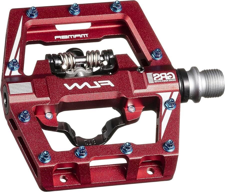 MTB Clipless Pedalen Enkelzijdig Clip Fietsen op Trails Combinatie Plat en Clip 9 16 Inch Rood